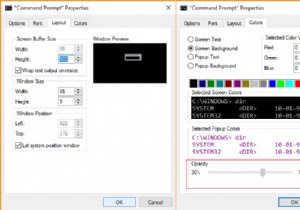 Thay đổi kích thước bộ đệm màn hình Command Prompt và mức độ trong suốt 