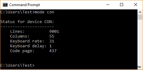 Thay đổi kích thước bộ đệm màn hình Command Prompt và mức độ trong suốt 