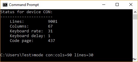 Thay đổi kích thước bộ đệm màn hình Command Prompt và mức độ trong suốt 