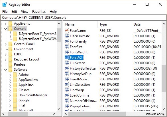 Bật hoặc tắt Bảng điều khiển kế thừa cho Command Prompt và PowerShell trong Windows 10 