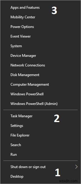 Hiển thị Bảng điều khiển trong Menu WinX trong Windows 10 