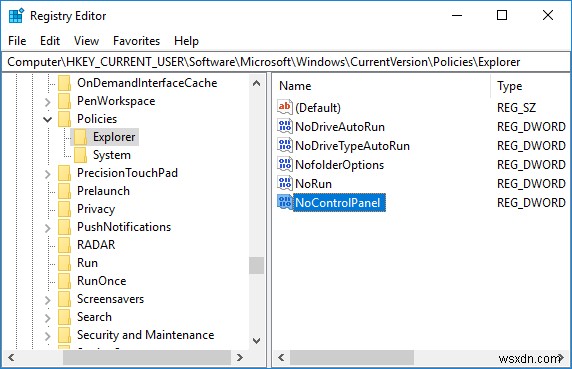 Bật hoặc tắt Bảng điều khiển và Ứng dụng cài đặt Windows 10 