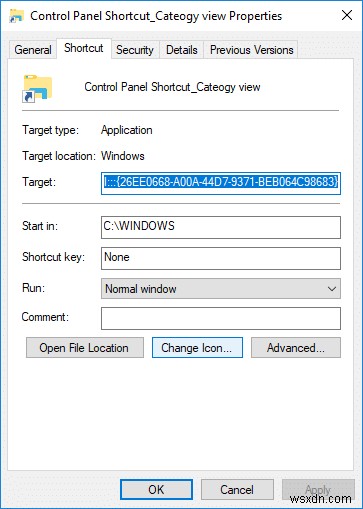 Tạo Control Panel All Tasks Shortcut trong Windows 10 