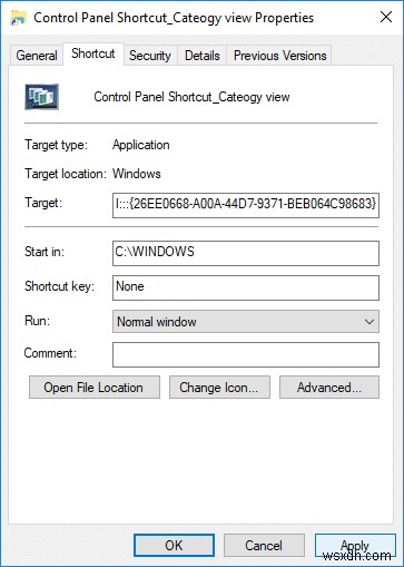 Tạo Control Panel All Tasks Shortcut trong Windows 10 