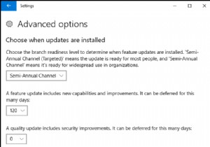 Trì hoãn cập nhật tính năng và chất lượng trong Windows 10 