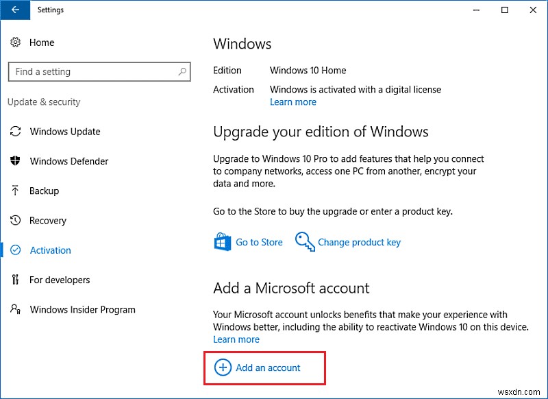 Liên kết tài khoản Microsoft với Giấy phép kỹ thuật số Windows 10