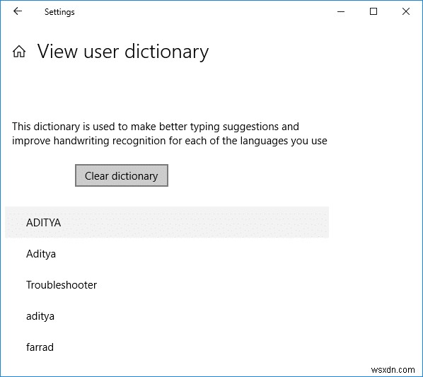 Thêm hoặc xóa từ trong từ điển kiểm tra chính tả trong Windows 10 