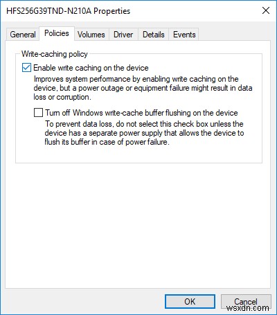 Bật hoặc tắt bộ đệm ghi đĩa trong Windows 10 