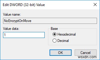 Không tự động mã hóa các tệp được chuyển đến các thư mục được mã hóa trong Windows 10 