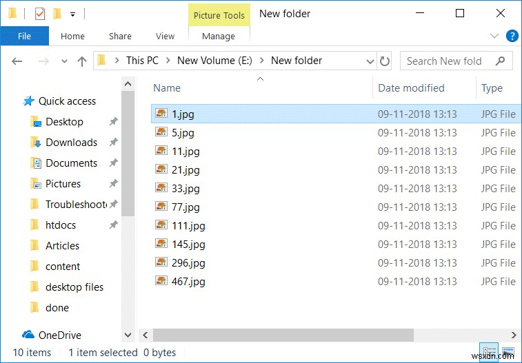 Bật hoặc tắt tính năng sắp xếp theo số trong File Explorer trong Windows 10 