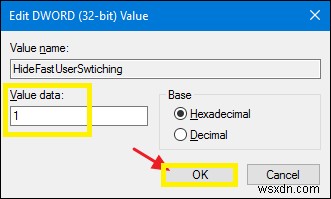 Cách bật hoặc tắt tính năng chuyển đổi người dùng nhanh trong Windows 10 