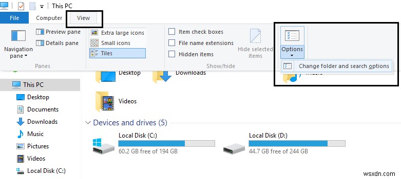 Xóa lịch sử tệp gần đây của File Explorer trong Windows 10