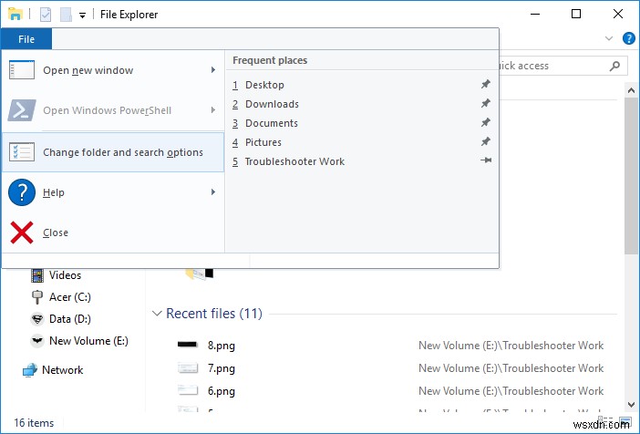 Cách mở tùy chọn thư mục trong Windows 10 