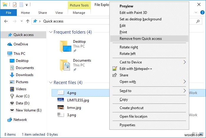 Xóa lịch sử tệp gần đây của File Explorer trong Windows 10