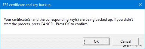 Sao lưu chứng chỉ và khóa EFS của bạn trong Windows 10
