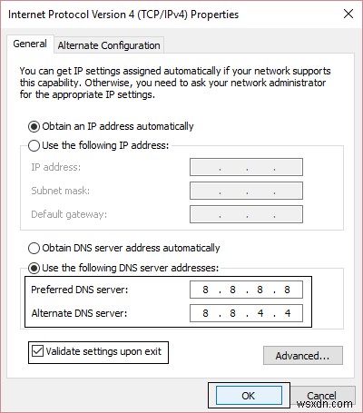 Khắc phục lỗi Máy chủ DNS của bạn có thể không khả dụng 
