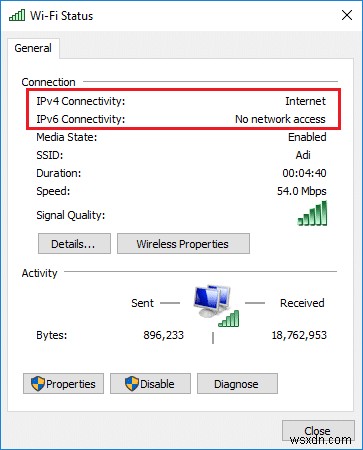 Khắc phục sự cố kết nối IPv6 Không có truy cập Internet trên Windows 10 