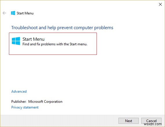 Sửa lỗi Start Menu không hoạt động trong Windows 10 