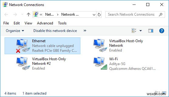 Khắc phục sự cố Ethernet không hoạt động trong Windows 10 [SOLVED] 