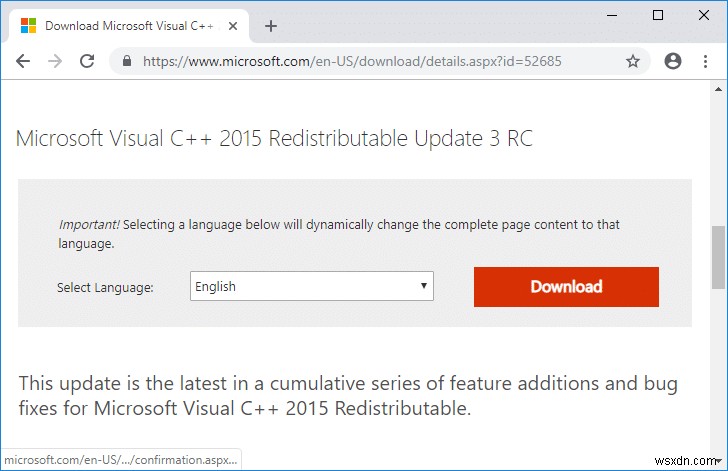 Sửa lỗi Microsoft Visual C ++ 2015 Redistributable Setup Fails 0x80240017 