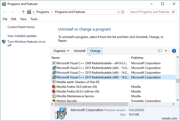 Sửa lỗi Microsoft Visual C ++ 2015 Redistributable Setup Fails 0x80240017 