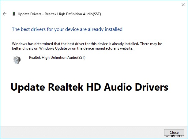 Cách cập nhật trình điều khiển âm thanh Realtek HD trong Windows 10 