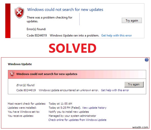 Sửa lỗi cập nhật Windows 80244019 