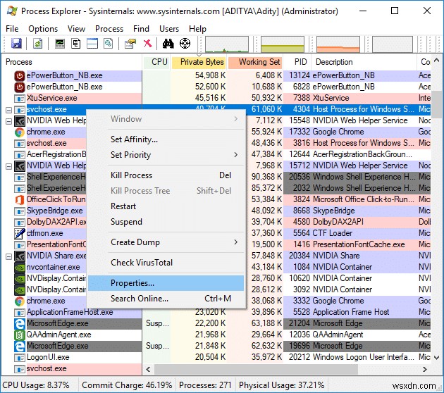 Sửa máy chủ dịch vụ:Hệ thống cục bộ (svchost.exe) Sử dụng CPU và đĩa cao 