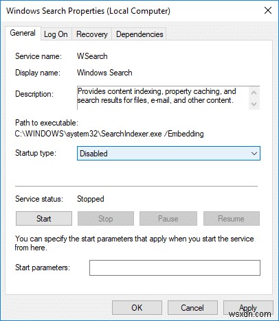 Tắt lập chỉ mục trong Windows 10 (Hướng dẫn) 