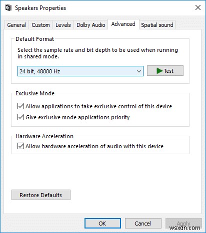 Không có âm thanh trong PC chạy Windows 10 [SOLVED] 
