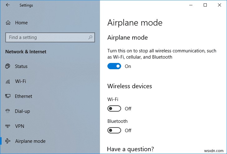 Chế độ trên máy bay không tắt trong Windows 10 [SOLVED]