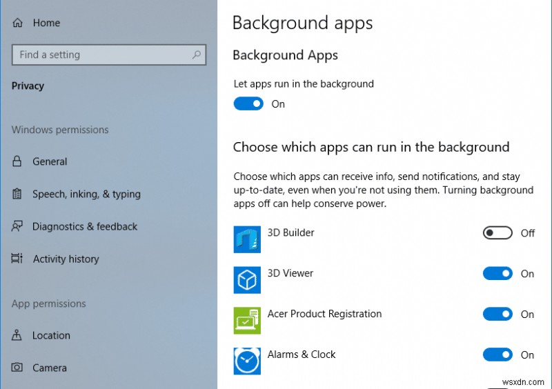 Ngăn các ứng dụng chạy ẩn trên Windows 10 