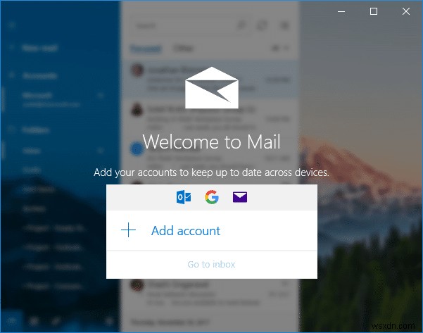 Thiết lập tài khoản email Yahoo trong Windows 10 Mail App 