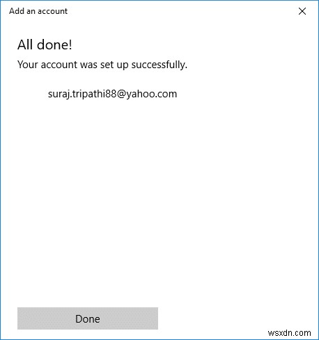 Thiết lập tài khoản email Yahoo trong Windows 10 Mail App 