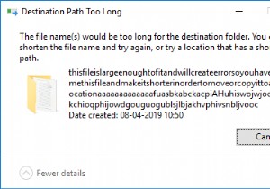 Sửa lỗi đường dẫn đích quá dài 