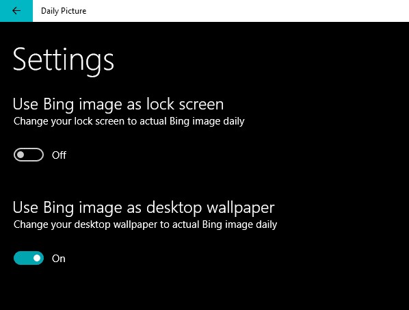 Đặt hình ảnh Bing hàng ngày làm hình nền trên Windows 10
