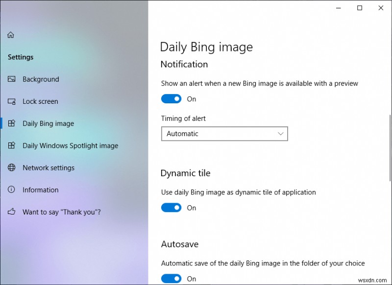 Đặt hình ảnh Bing hàng ngày làm hình nền trên Windows 10