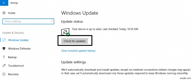 Sửa lỗi trang trong lỗi vùng không đánh trang trong Windows 10 