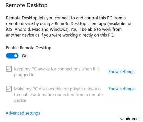 Bật Remote Desktop trên Windows 10 dưới 2 phút