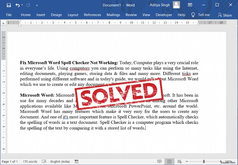 Sửa lỗi Kiểm tra chính tả không hoạt động trong Microsoft Word 