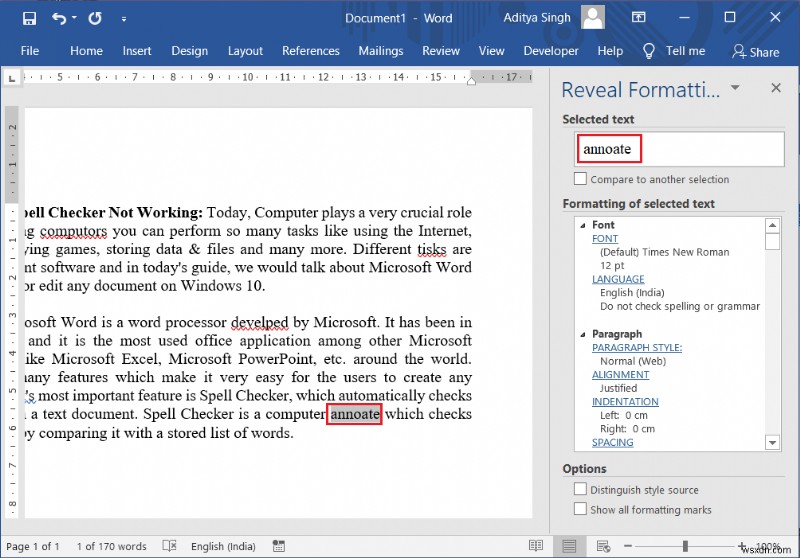 Sửa lỗi Kiểm tra chính tả không hoạt động trong Microsoft Word 