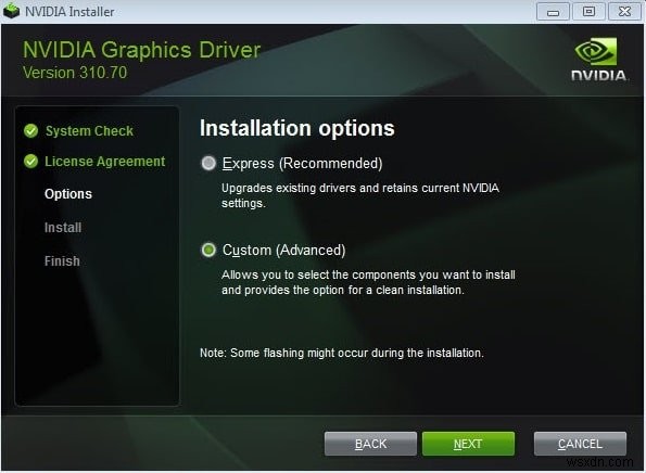 Sửa lỗi cài đặt hiển thị NVIDIA không khả dụng