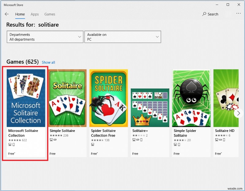 Khắc phục sự cố không thể khởi động bộ sưu tập Microsoft Solitaire