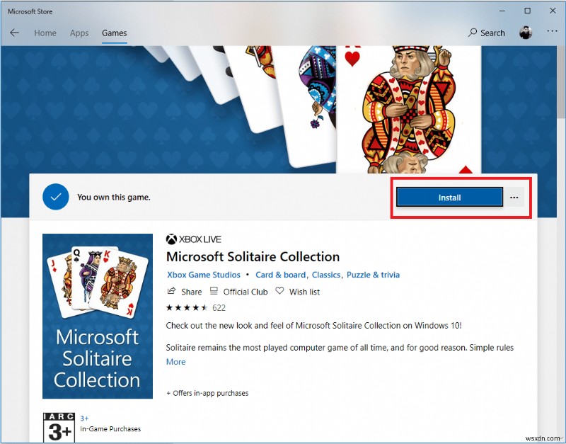 Khắc phục sự cố không thể khởi động bộ sưu tập Microsoft Solitaire