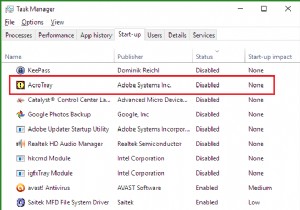 Cách tắt Adobe AcroTray.exe khi khởi động