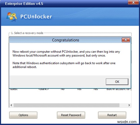 Khôi phục mật khẩu bị quên của Windows 10 với PCUnlocker 