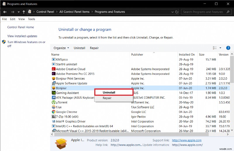 Dịch vụ Bonjour trên Windows 10 là gì?