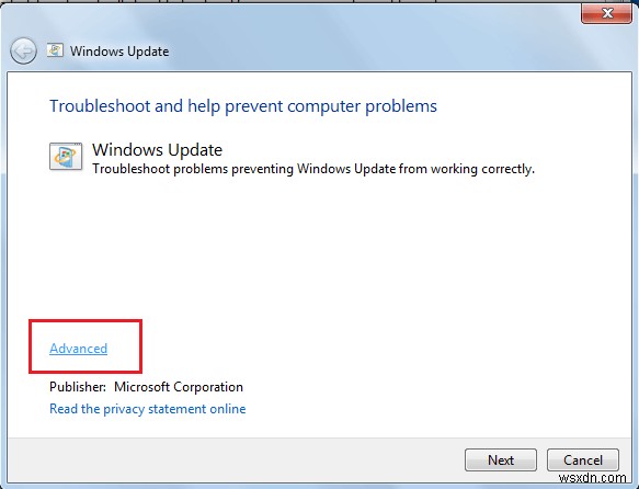 Sửa bản cập nhật Windows 7 không tải xuống được