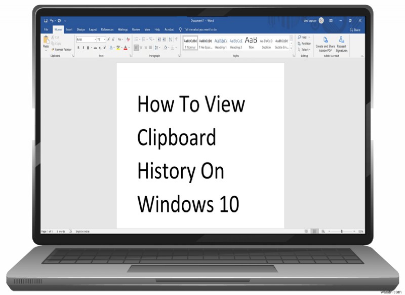 Cách xem lịch sử khay nhớ tạm trên Windows 10