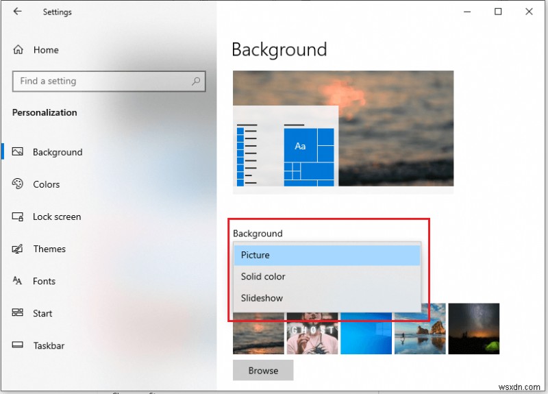 Sửa lỗi nền màn hình đen trong Windows 10 